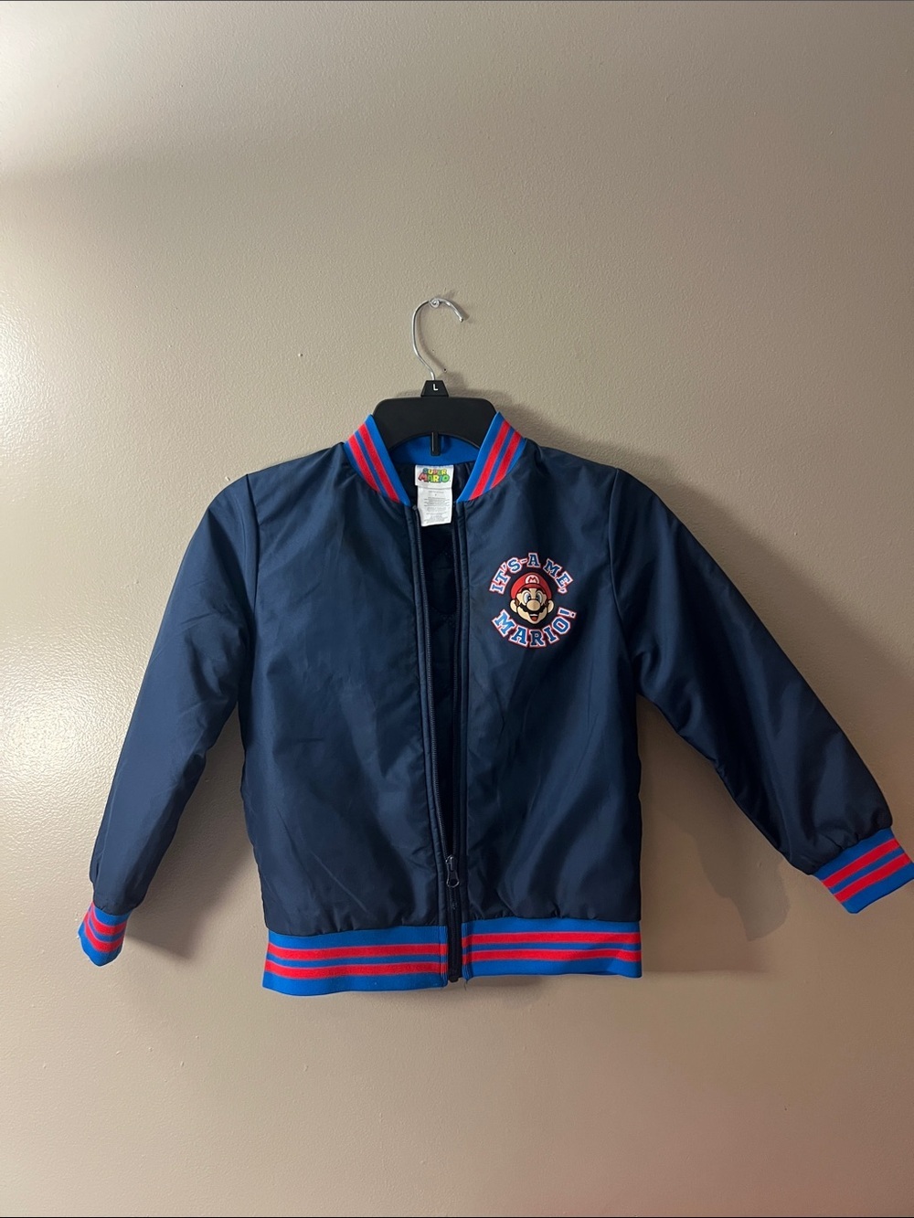 Nintendo Super Mario Navy Jacket with Blue & Red Trim